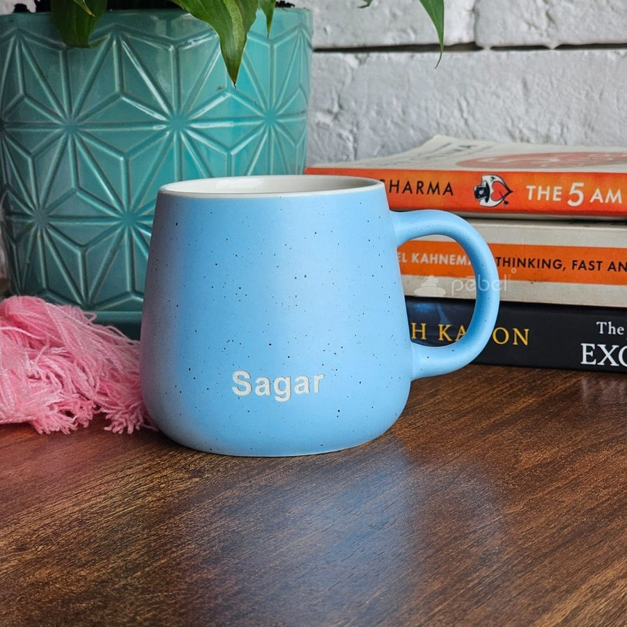 Travel-friendly pastel coffee mug with custom design