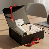 Thoughtful Hamper | Thermos Flask | Stainless Steel Travel Mug | Colourful NoteBook & Pen