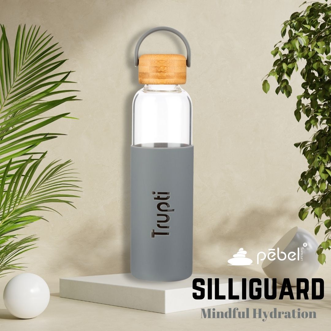 Personalized Studio Glass Bottle with Silicone Sleeve _ SilliGuard