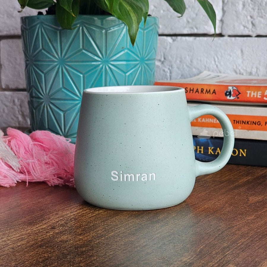 Custom ceramic mug in soft pastel color
