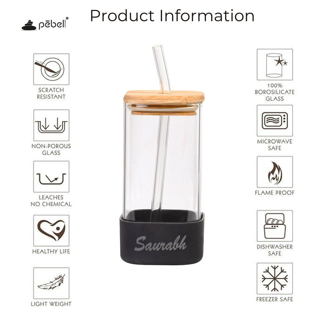 Clear glass tumbler