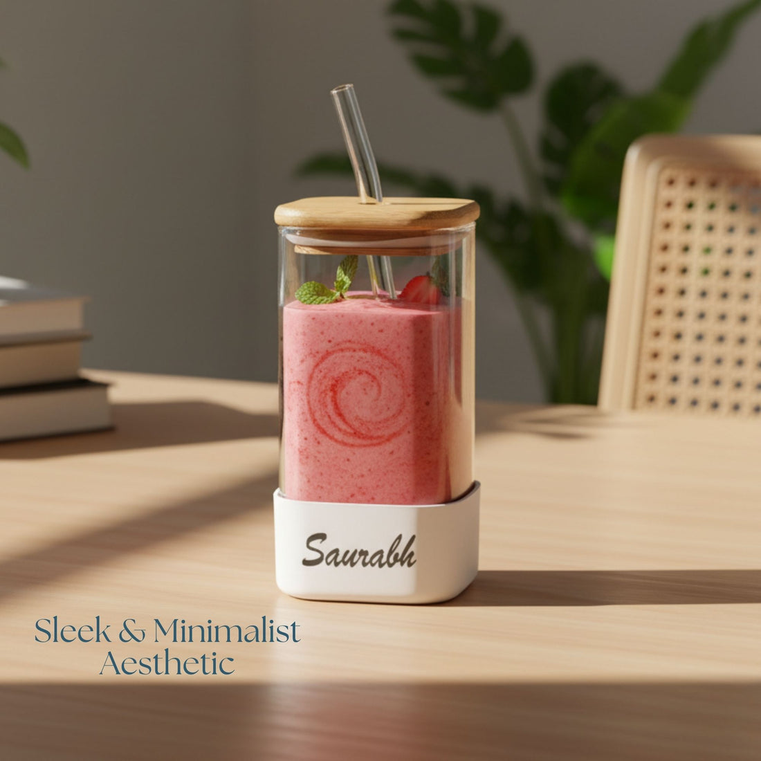 Borosilicate glass tumbler with names

