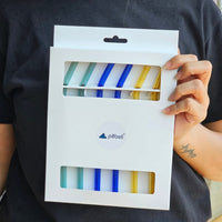 Reusable glass straws with cleaning brush