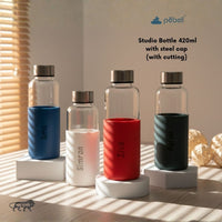 Studio Glass Bottle with Silicone Sleeve Custom Logo