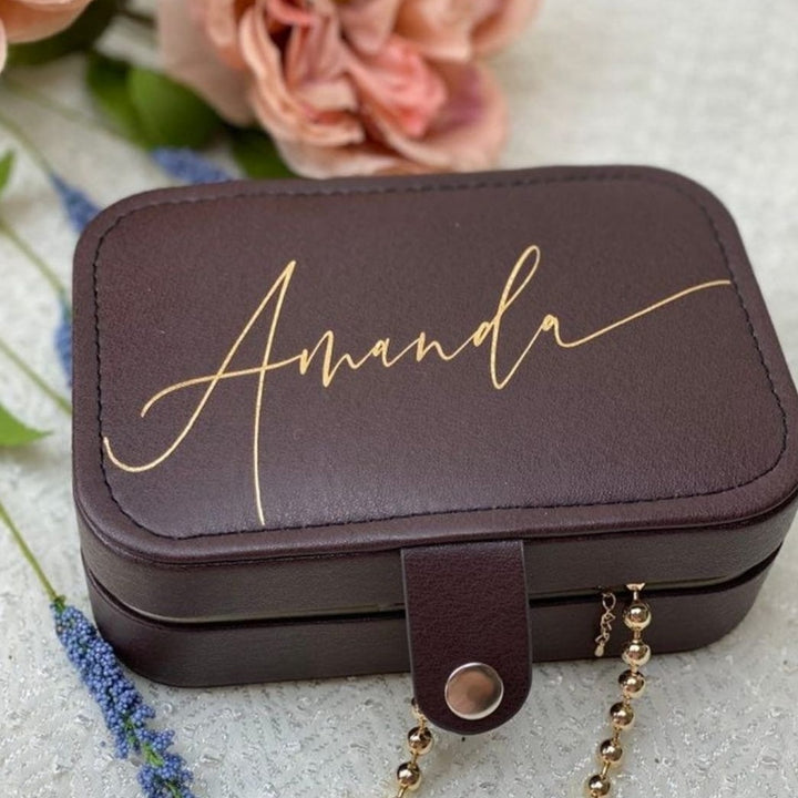 Personalized travel jewelry box for women