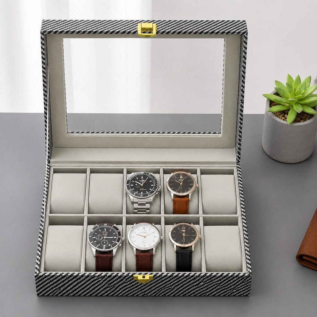 Personalized 10 Slot Watch Box