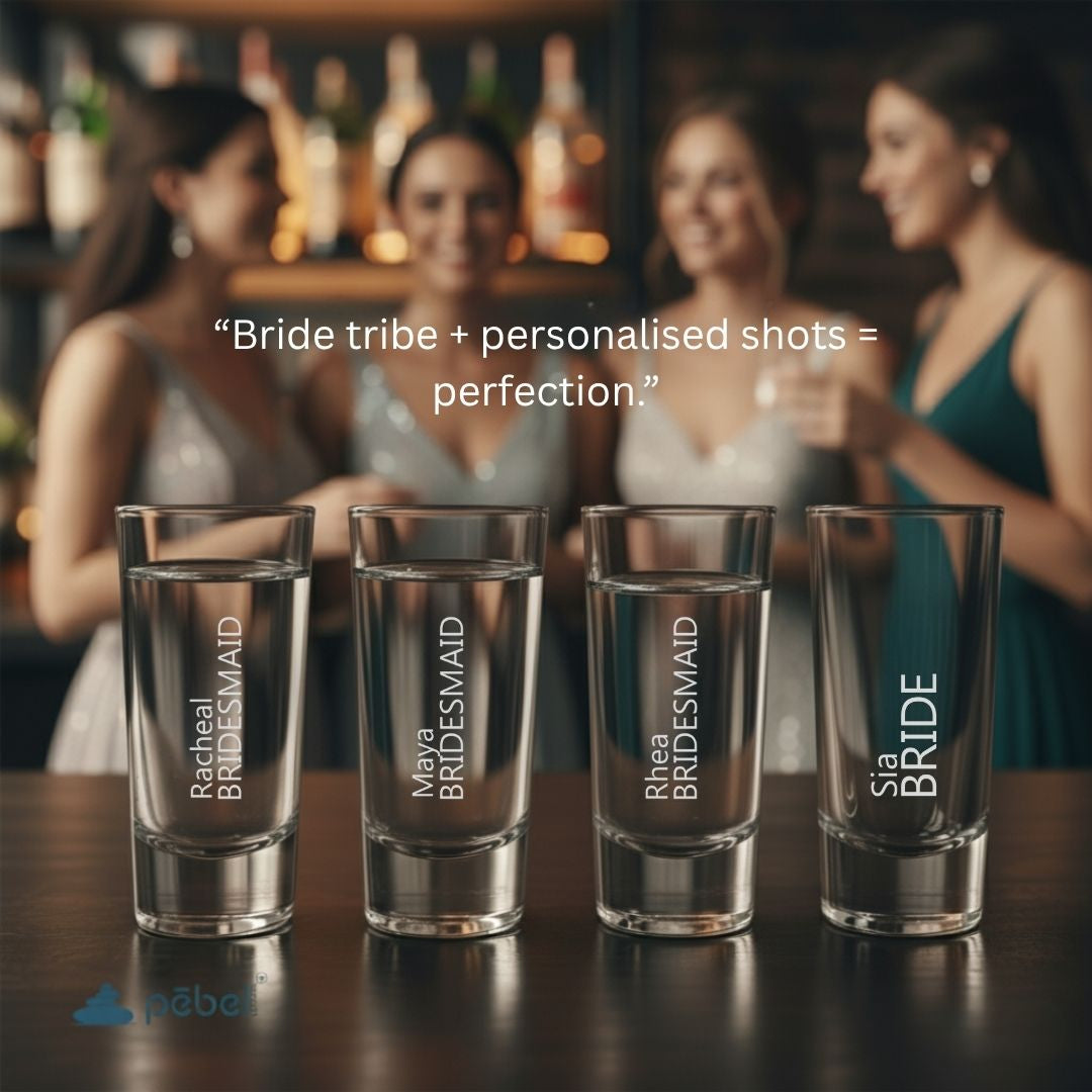 Bridesmaid and Groomsmen Custom Shot Glasses