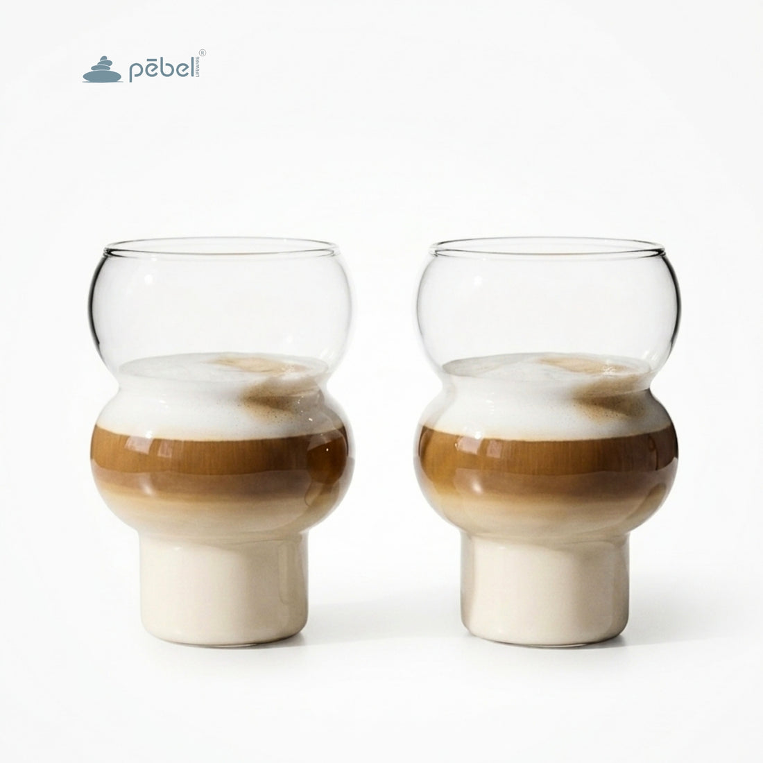 Viral Bubble Glass Tumblers | 550ml Glass Ideal for Coffee & Cocktail | Set of 2