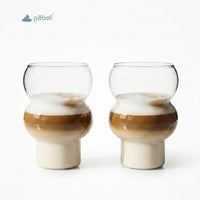 Viral Bubble Glass Tumblers | 550ml Glass Ideal for Coffee & Cocktail | Set of 2