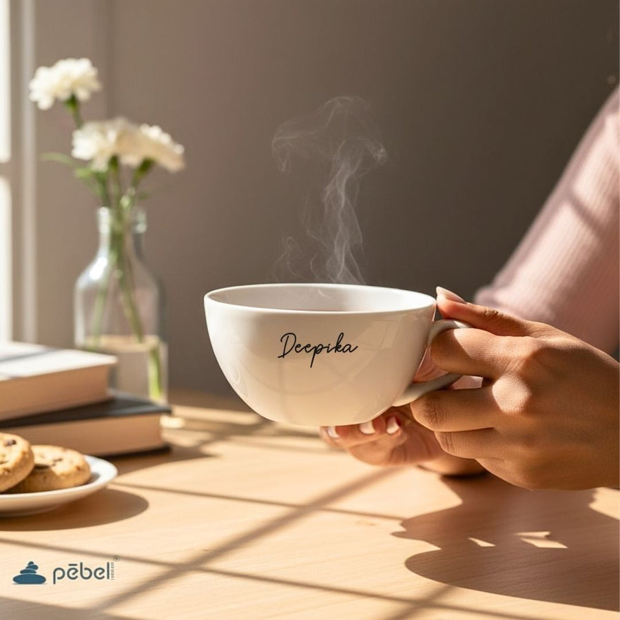 Broad White Handcrafted Ceramic Coffee Mugs