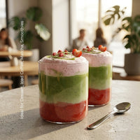 Modern Minimalist Glass Mugs Set of 2. Ideal for Dessert, Iced Coffee, Matcha, Smoothies.