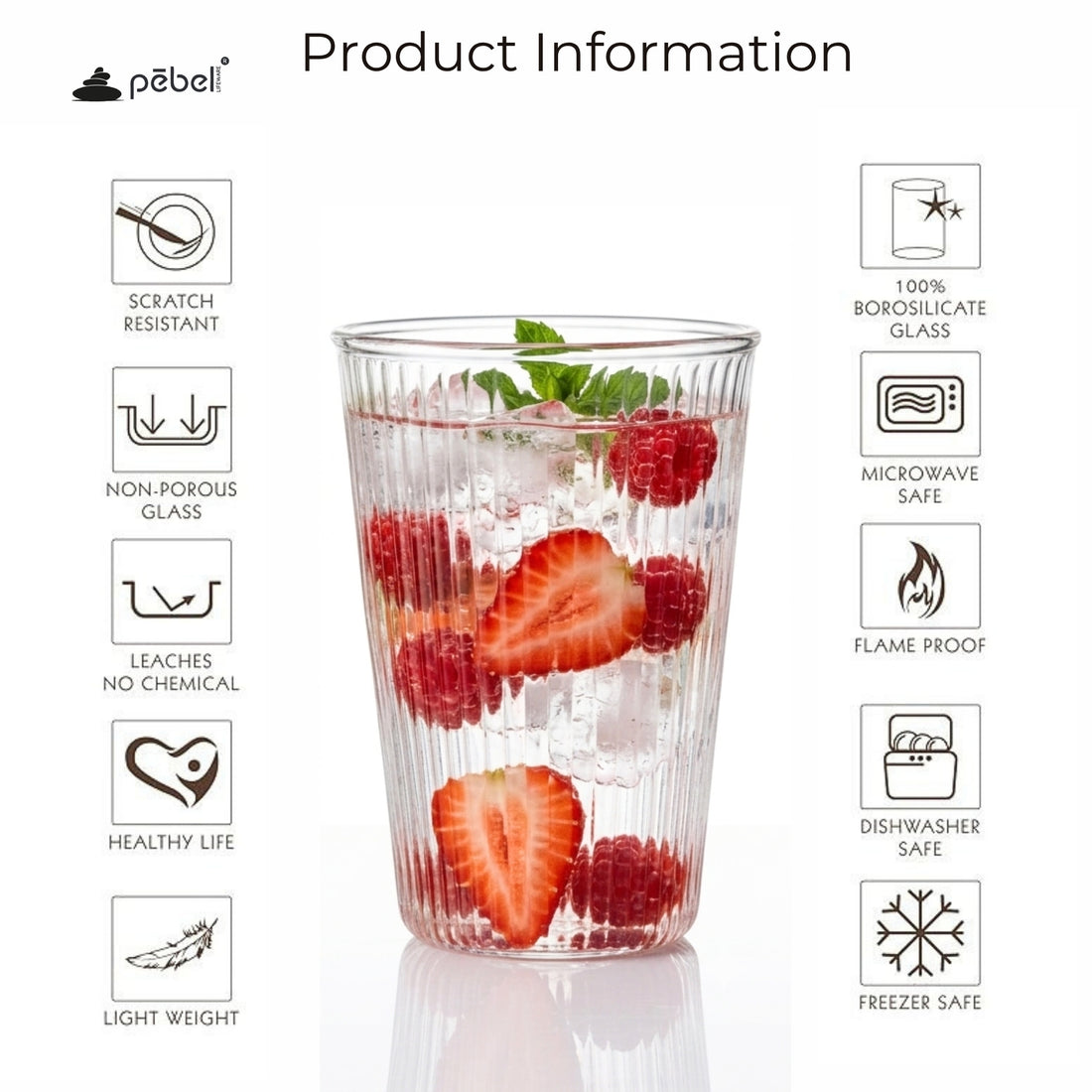 Transparent glass for coffee