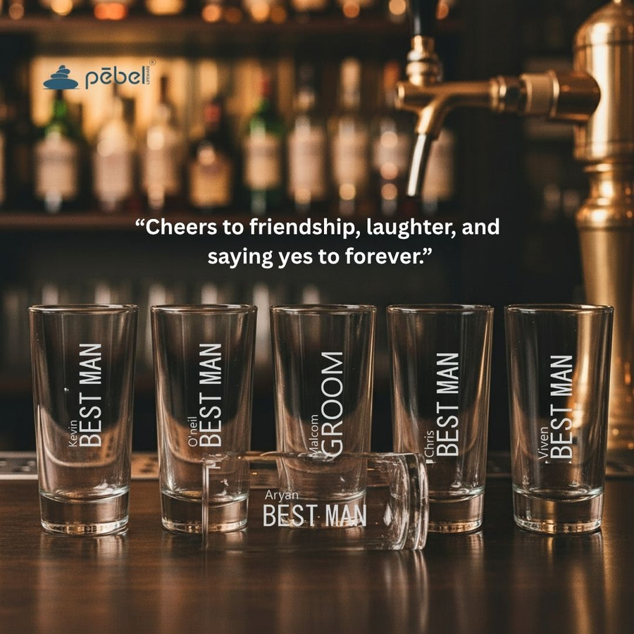 Groom and Bestman Barware Personalized