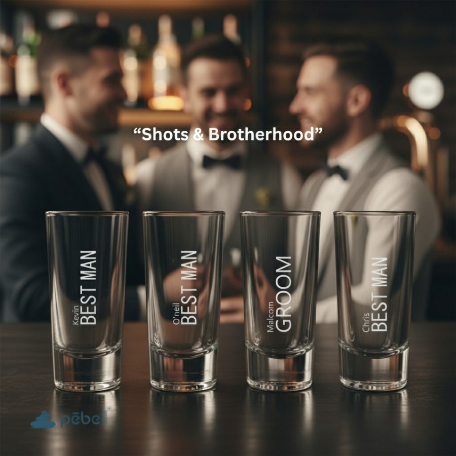 Personalized Groom Shot Glass Pebel Lifeware