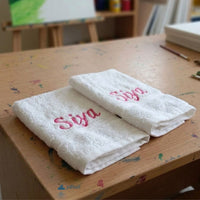 White Personalized Napkins (Set of 2)