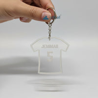 Custom Name and Number Sports Keychain