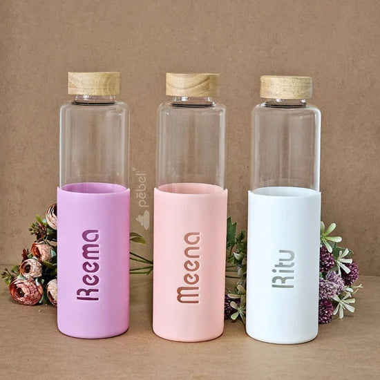 Marshmallow Personalized Gift Hamper | Glass Bottle, Viral Bev Glass & Coaster