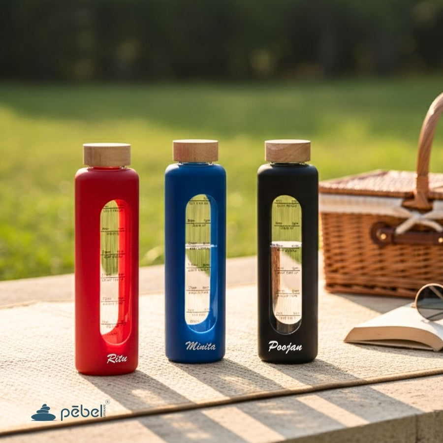 Personalized Motivation Glass Bottle with Silicone Sleeve 750ml