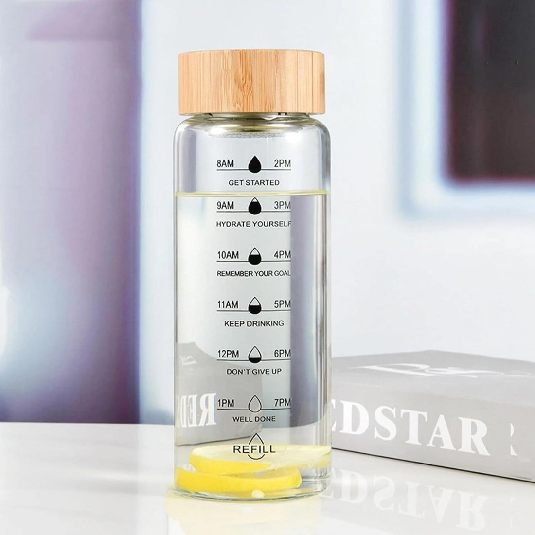 Motivation Marking Glass Bottle with wooden lid | 800ml