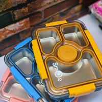 Leakproof Bento Customized Steel Lunch Box New| 3 compartments - Food Container, Chopstick & Spoon