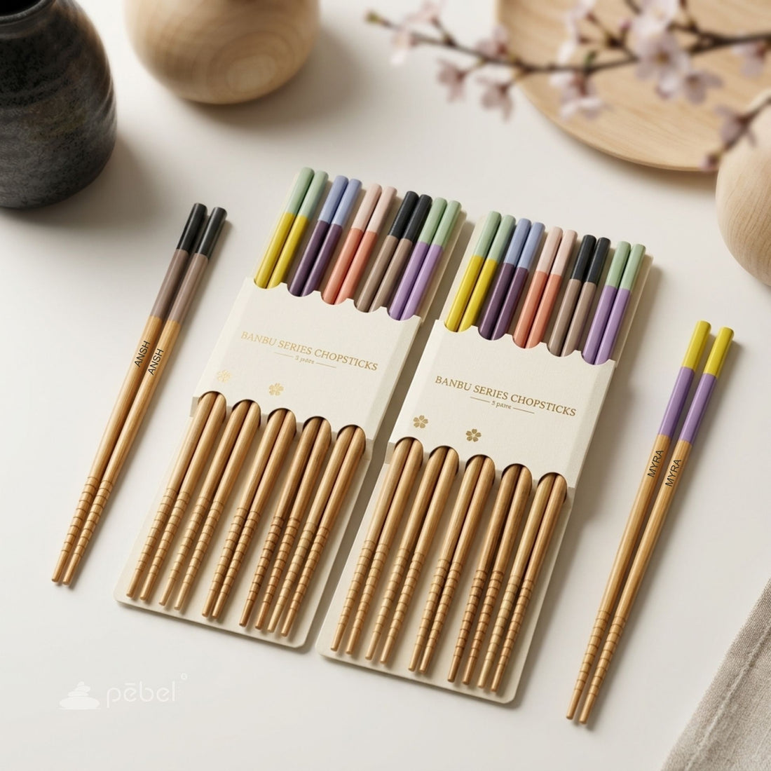 bamboo chopstick set of 5