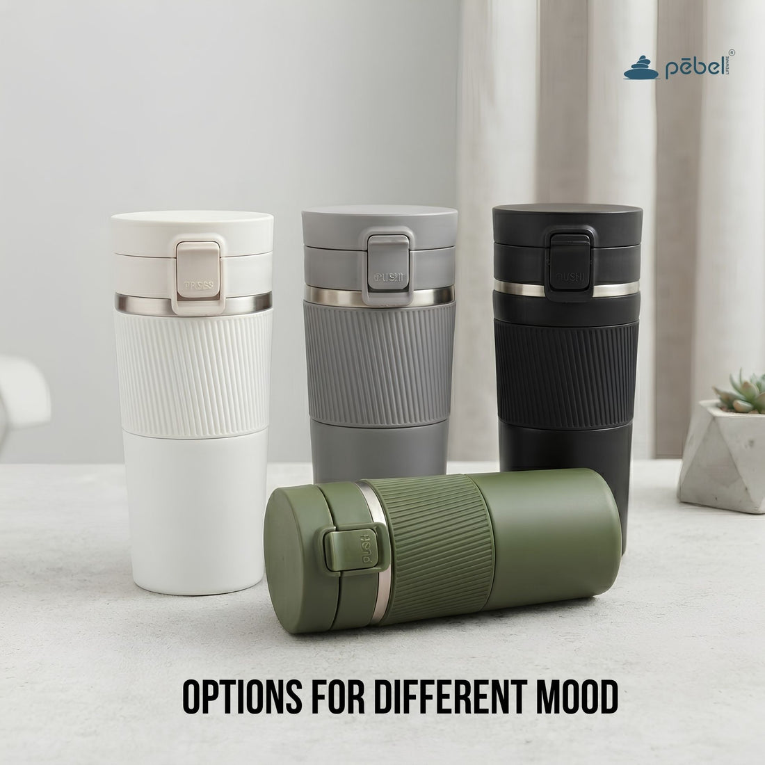 Personalized Thermos Flask Bottle with Sillcone Grip-  Stainless Steel - Travel Mug with Filter