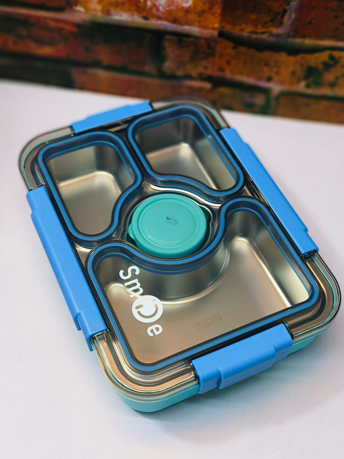 Leakproof Bento Customized Steel Lunch Box New| 3 compartments - Food Container, Chopstick & Spoon