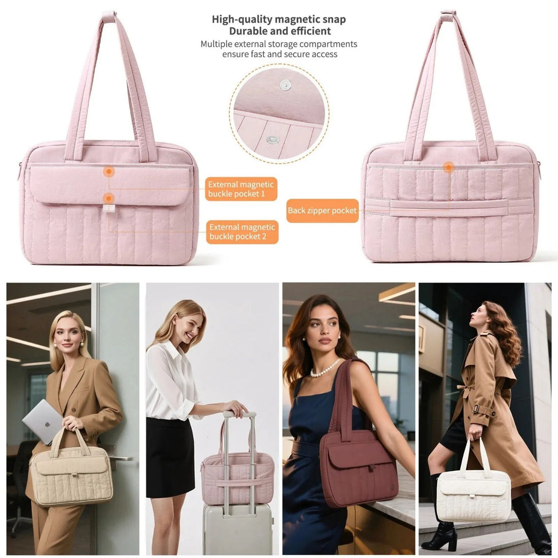 Laptop Bag | Puffy Laptop Sleeve with Handle & Zip