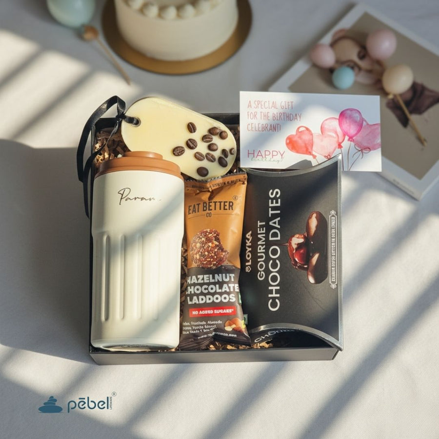 Insulated Mug, Coffee Wax Bar & Munchies