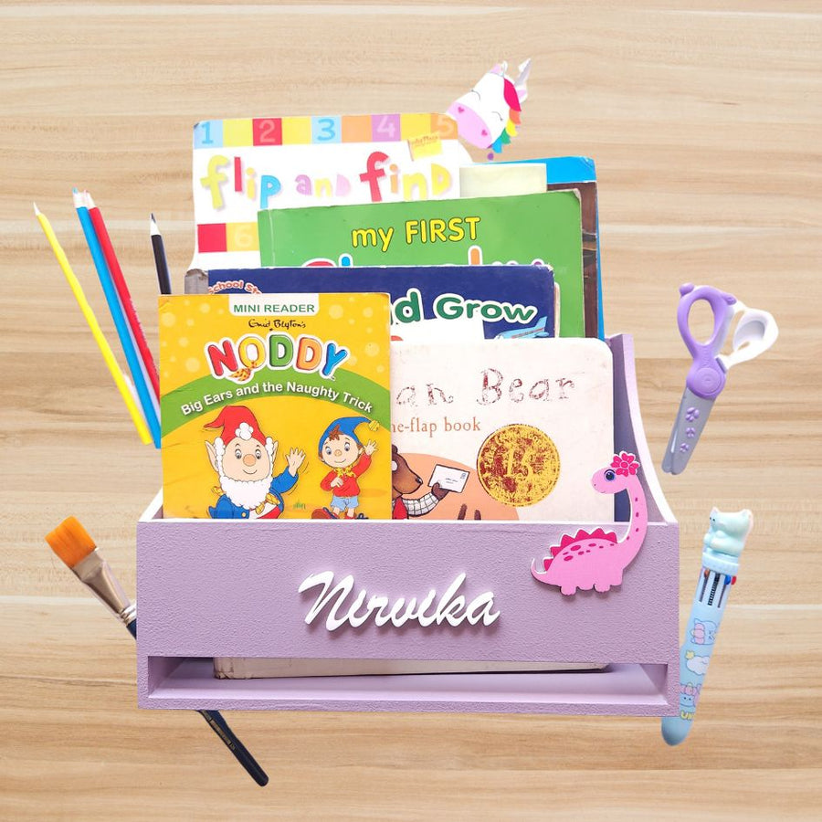 Personalized Kids Book Rack | Sturdy Wood