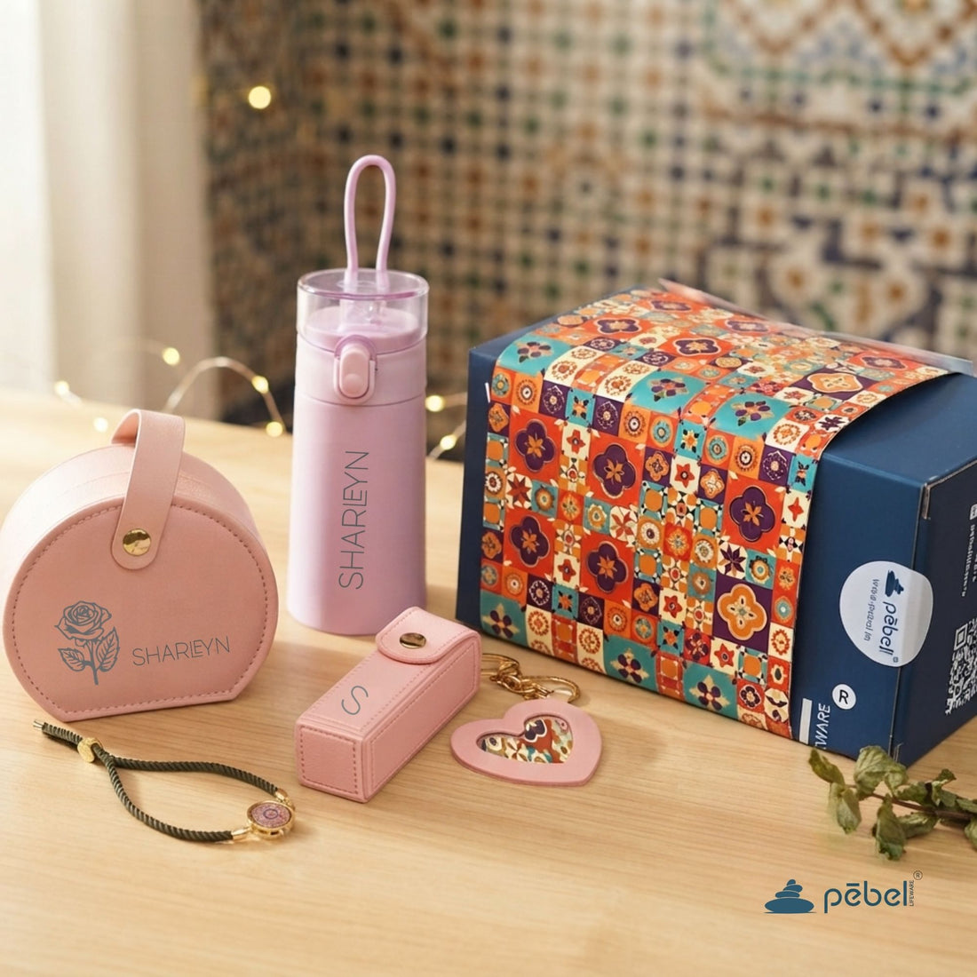 Personalized Gift for Sister | Mini Insulated Stainless Steel Flask 150ml, Lipstick cover & Cute Jewelry Organizer