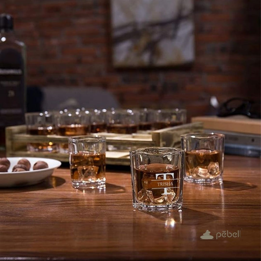 Pebel Lifeware Personalized Square Shot Glasses