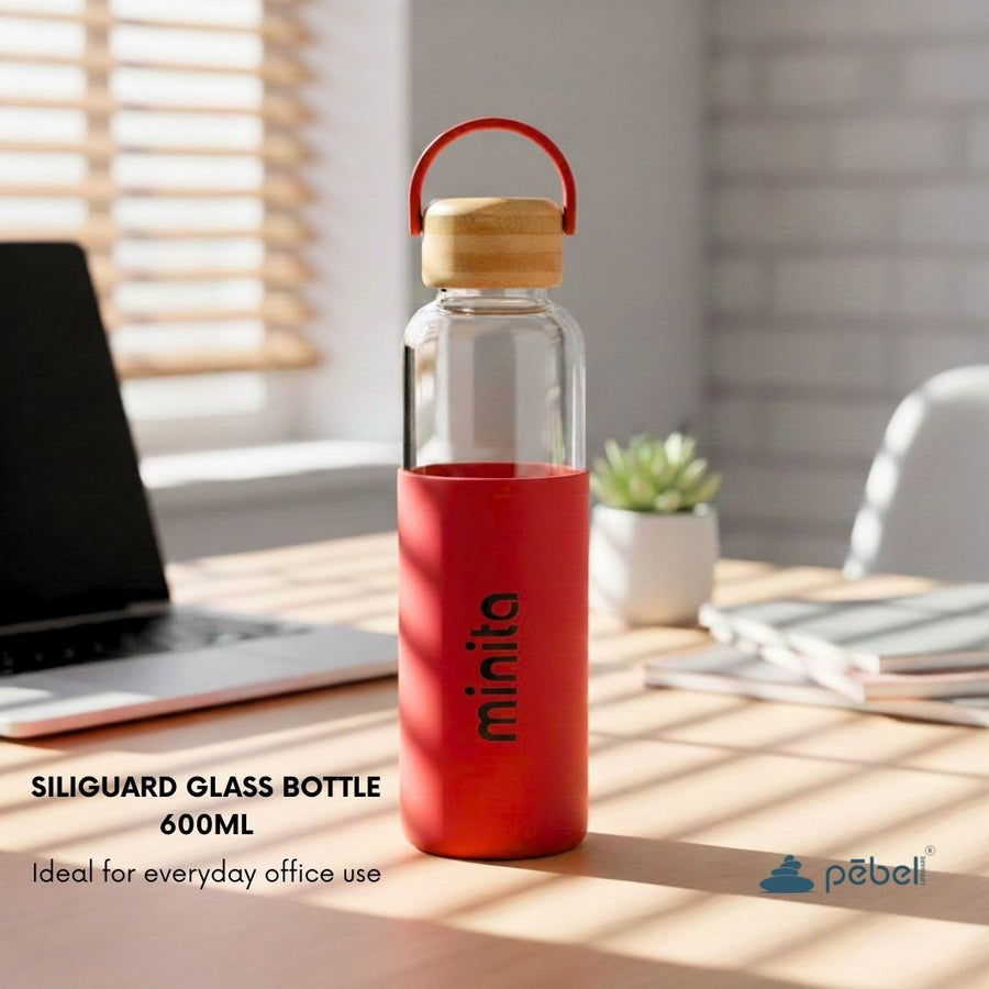 Personalized Studio Glass Bottle with Silicone Sleeve _ SiliGuard