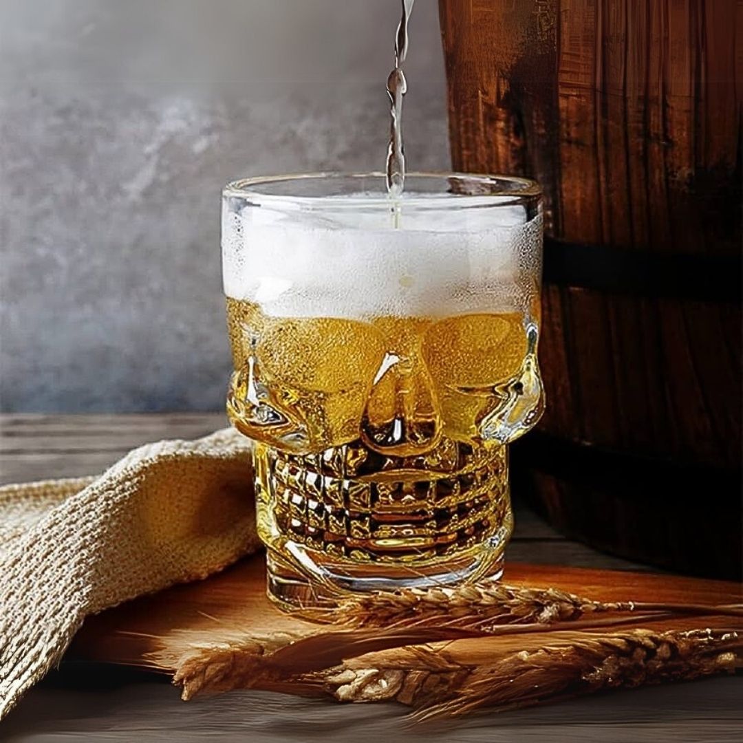 Personalized Skull Beer Glass by Pebel Lifeware.
