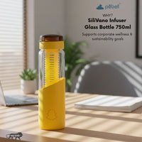 SiliVano Infuser Glass Bottle with Silicone Sleeve | 750ml - Your Logo