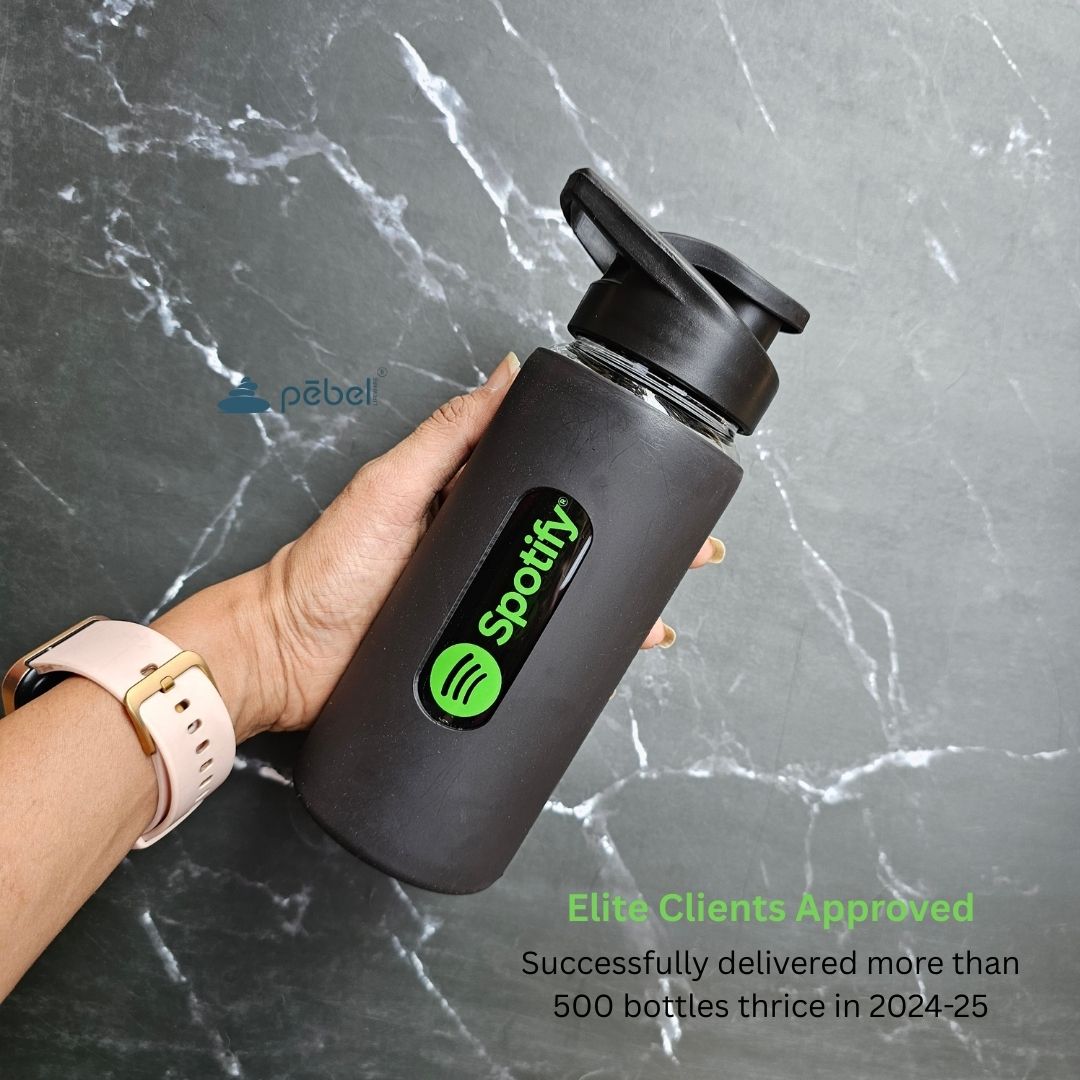 Customized Glass Bottle with Silicone Sleeve | 550ml - Your Logo