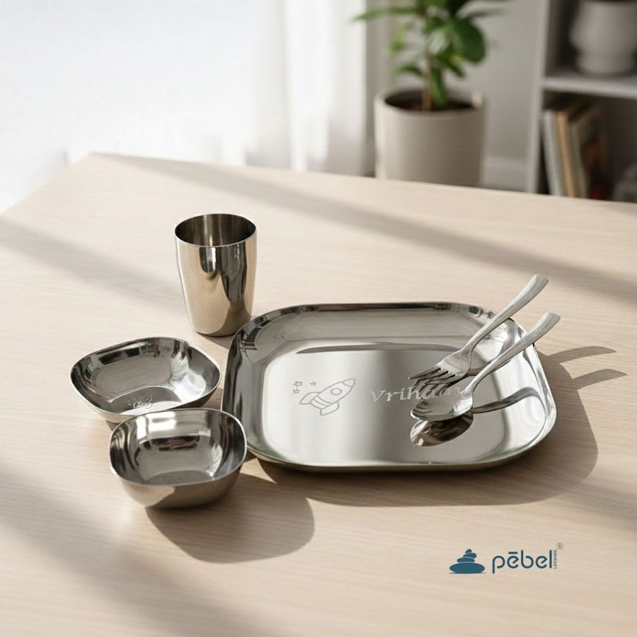 Personalized Kids Steel Dinner Set