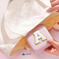 Personalized Pink jewelry organizer box with Initials