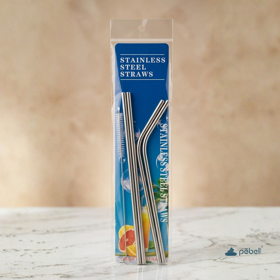 Stainless Steel Straws for Drinking with Cleaning Brush | 2 Bent + 2 Straight +1 Brush