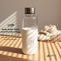 Studio Glass Bottle with Silicone Sleeve Custom Logo