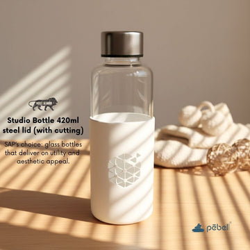 Studio Glass Bottle with Silicone Sleeve Custom Logo
