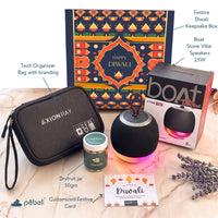  Festive Gift Box | Boat Speaker, Tech Pouch, Dryfruits