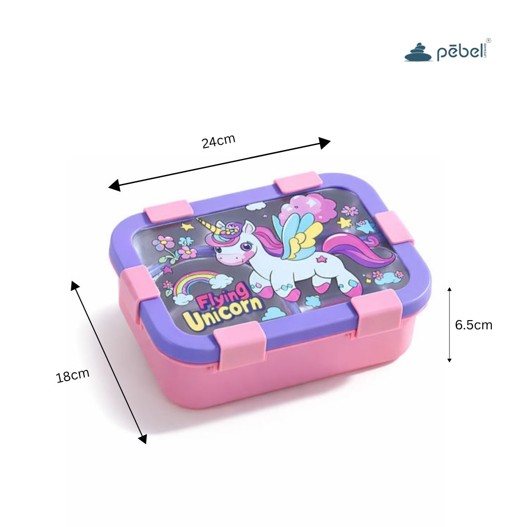 Leakproof Bento Customized Steel Lunch Box New| 3 compartments - Food Container, Chopstick & Spoon