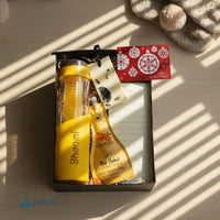 Elegant Wellness Gift Hamper Personalized Glass Bottle 750ml
