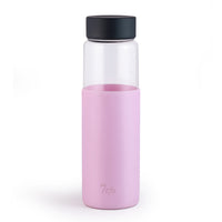 Personalized Name Glass Water Bottles in Pastel Color Silicon Cover
