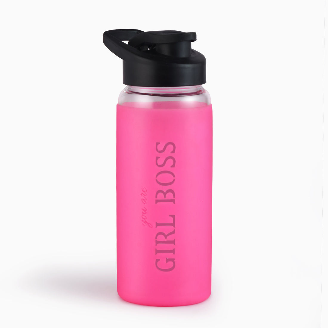 Stylish Glass Bottle with Silicone Sleeve | 550ml | Girl Boss | Sun Shine In