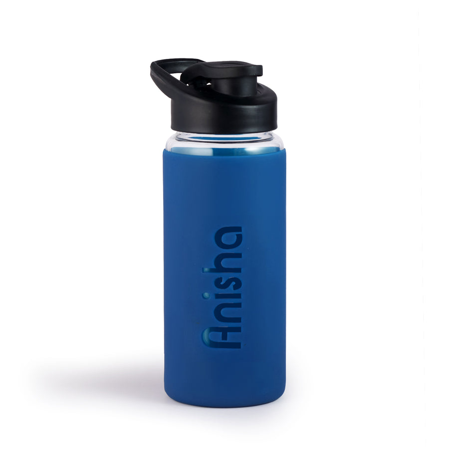 Personalized Glass Bottle with Silicone Sleeve | 550ml | Stylish Water Bottle