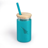 Personalized Glass Tumblers with Silicone Sleeve & Straw